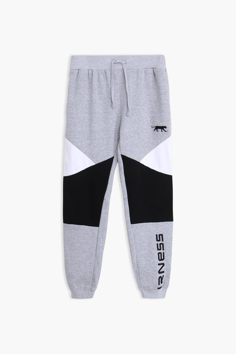 Men Branded Fleece Trouser - Grey