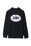 Men Branded Printed Fleece Hoodie - Black