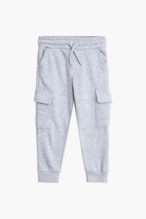 Boys Branded Cargo Fleece Trouser - Heather Grey