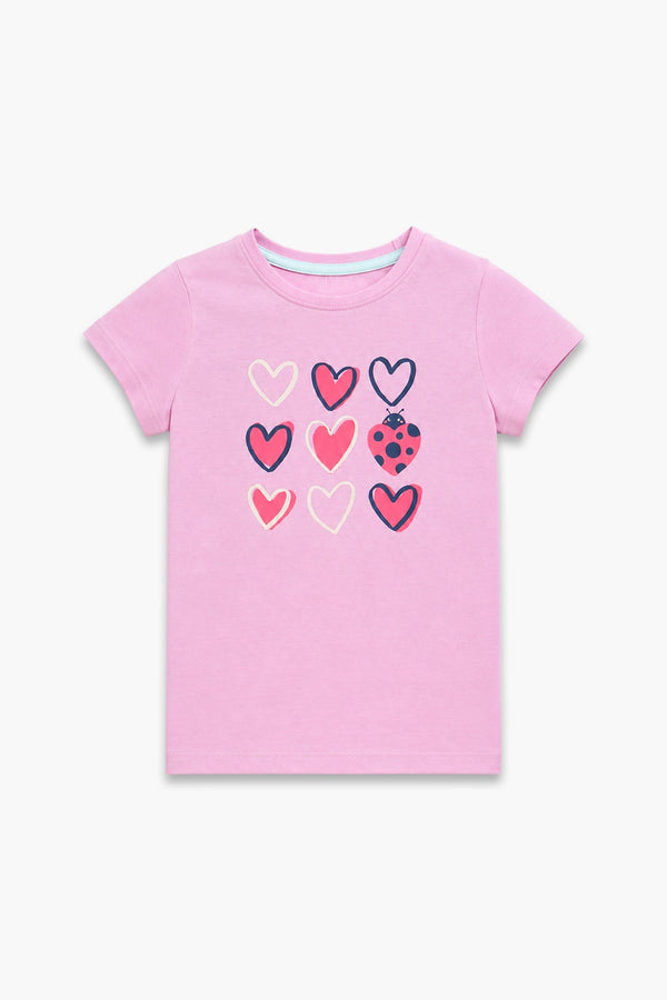 Girls Branded Graphic T-Shirt - Pink