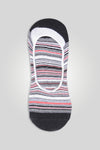 Women's Multi Stripe No Show Socks - Black