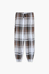 Women Branded Checkered Trouser - Brown