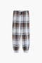 Women Branded Checkered Trouser - Brown