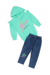 Girls Graphic 2-Piece Suit 17401 - Green