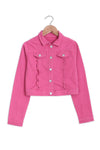 Girl Prenatal Short Body Denim Jacket - Pink