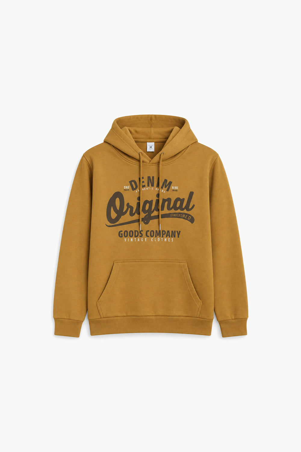 Men Branded Pull Over Hoodie - Mustard