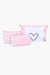 Cosmetic Pouch Pack of 3 - Pink