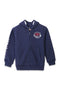 Boys Branded Fleece Zipper Hoodie  - Navy