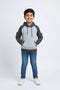 Boys Branded Pullover Hoodie - White And Grey
