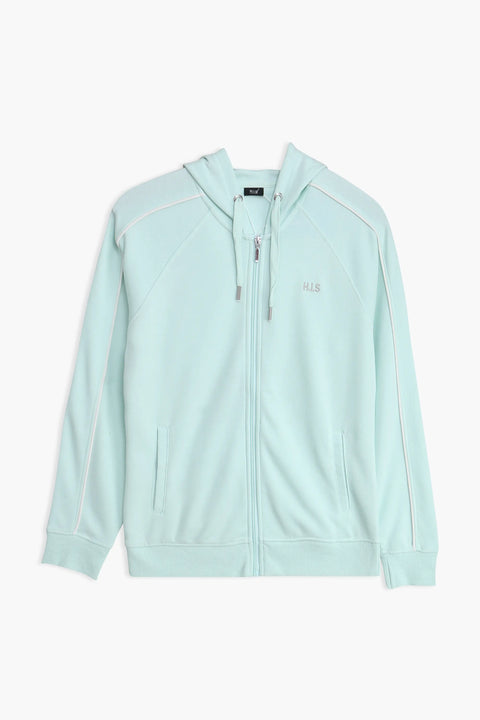 Women Branded Zipper Hoodie - Mint Frost
