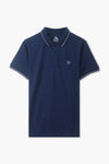 Men Branded Tipping Polo - Navy