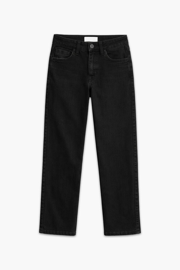 Girls Branded Denim Pant - Black