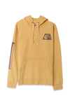 Men Branded Printed Fleece Hoodie - Mustard