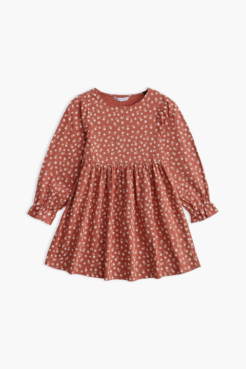 Girl Branded Graphic Frock - L/Brown