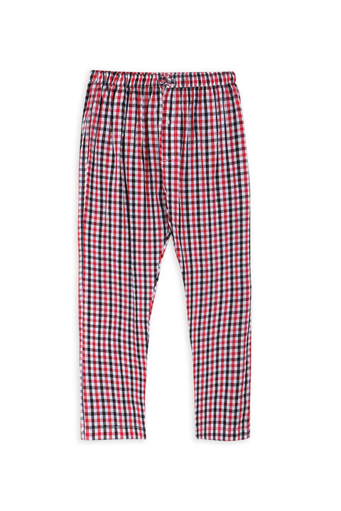 Men Checkered Nightwear Pajama MLP24-1 - Red