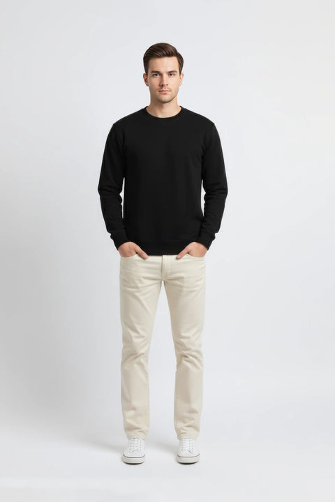 Men Branded Basic Sweatshirt - Black