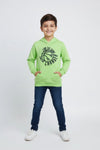 Boys Branded Pullover Hoodie - Neon Green