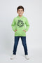 Boys Branded Pullover Hoodie - Neon Green