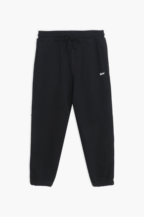 Men Branded Terry Trouser - Black