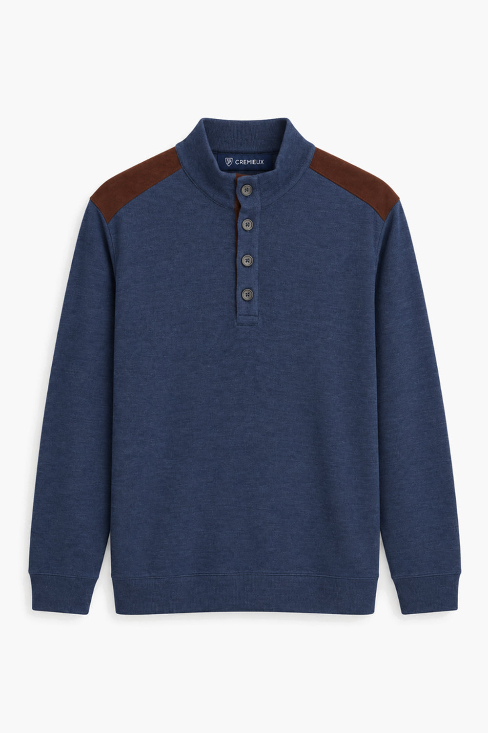 Men Branded Mockneck - D/Blue