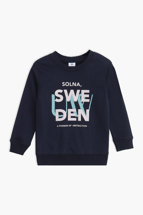 Boys Branded Graphic Sweatshirt - Navy