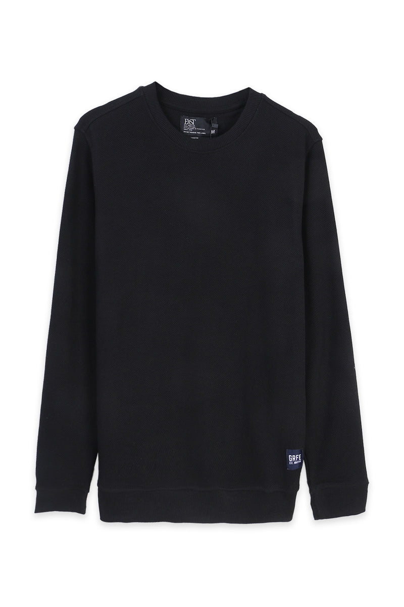 Men Double Pique Sweatshirt MS04 Black Expostorepk