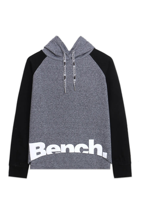 Women Branded Pullover Hoodie - Grey Black