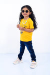 Girls Graphic T-Shirt GT24#018 - Mustard