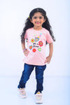 Girls Graphic T-Shirt GT24#11 - Peach