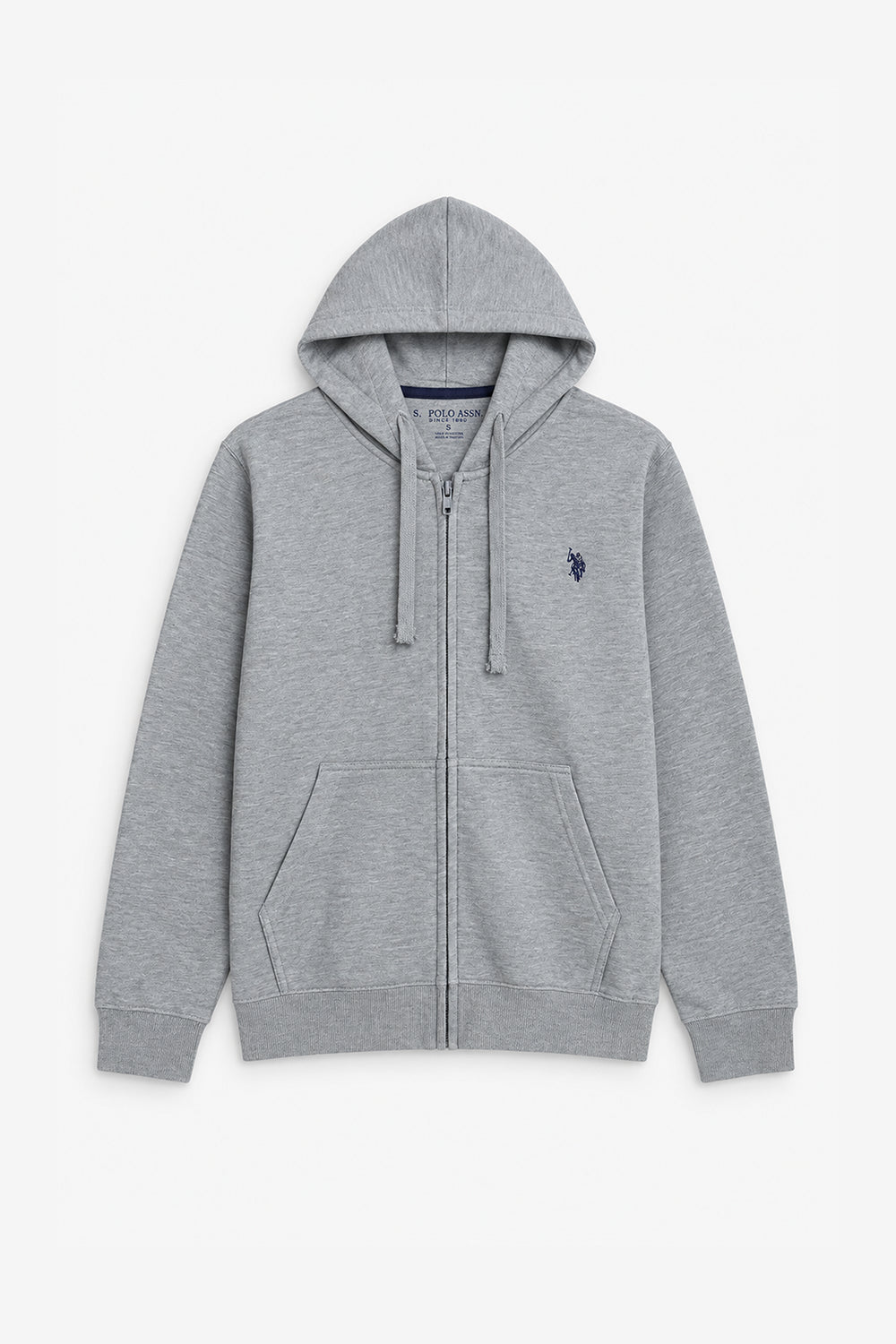 Men Branded Zipper Hoodie - Grey