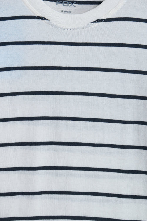 Boys Branded Stripes T-Shirt - White