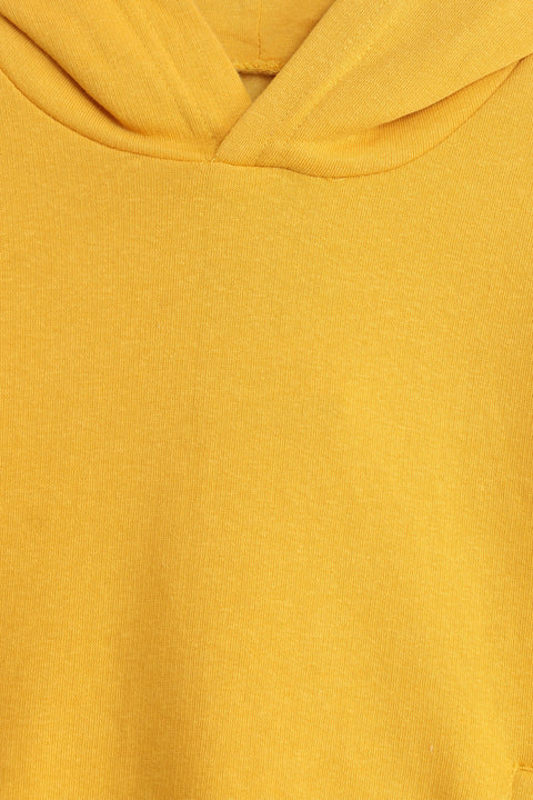 Boys Branded Pullover Hoodie - Yellow