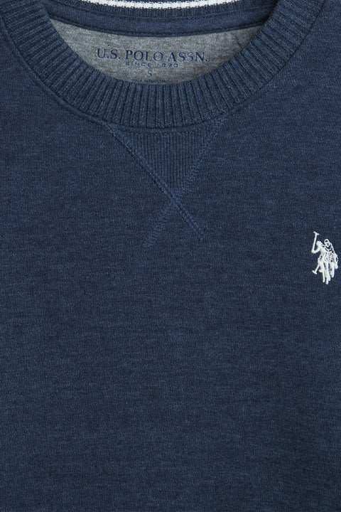 Men Branded Basic Sweatshirt - D/Blue