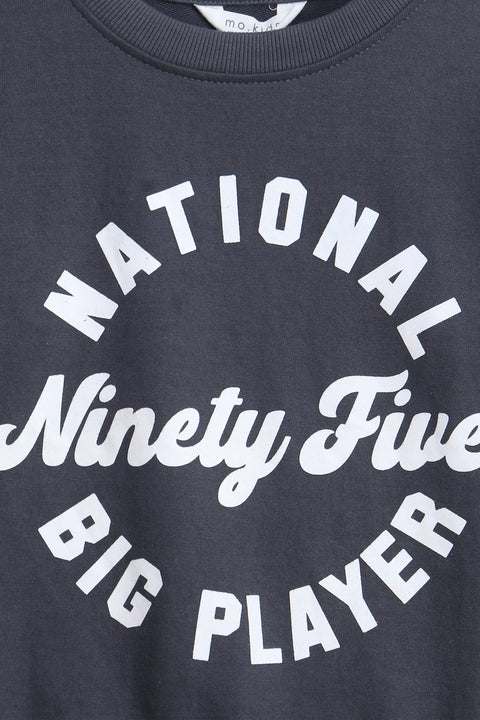 Boys Branded Graphic Sweatshirt - Charcoal