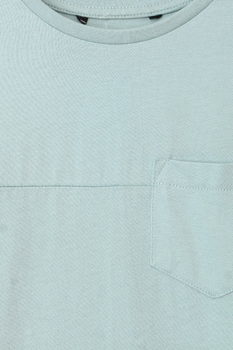 Boy Branded Tee F/S - Sea Green