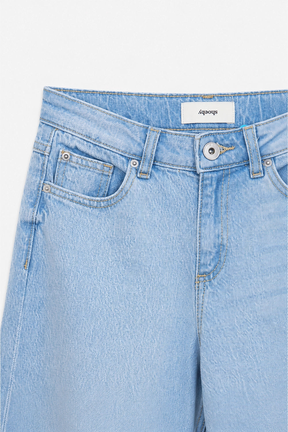 Girls Branded Wide Leg Denim pant - Ice Blue