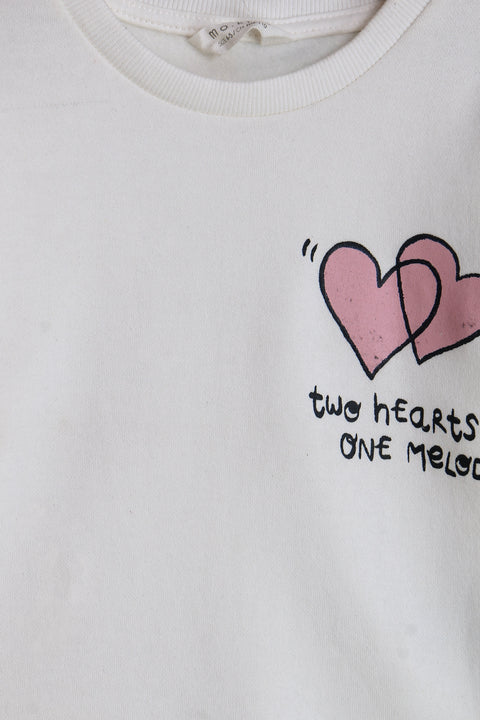 Girls Branded Graphic Sweatshirt - White