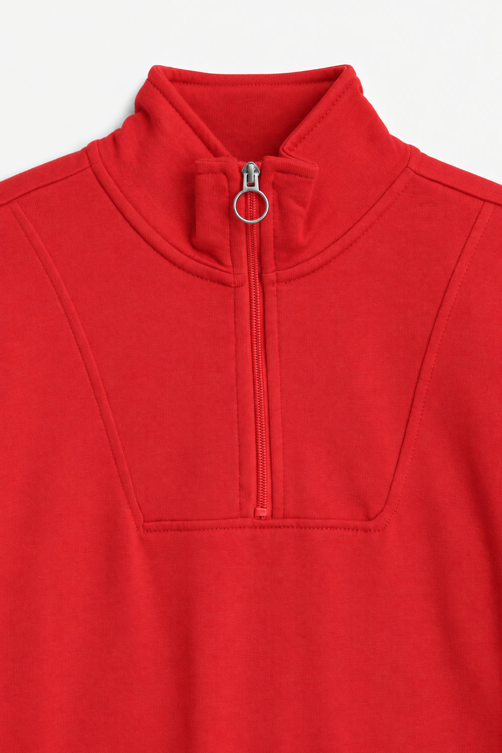 Women Branded Fleece Mock neck - Red
