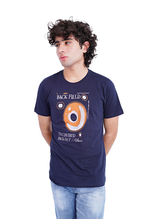 Men Branded Graphic Tee - Navy