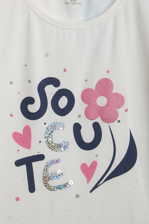 Girls Branded Graphic T-Shirt - white