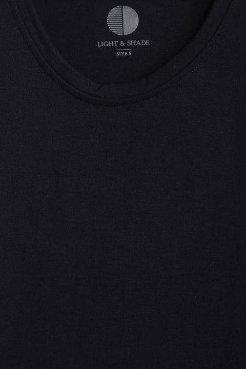 Men Branded R-Neck Tee - Black
