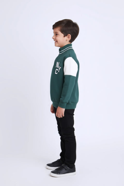 Boys Branded Graphic Zipper - Green