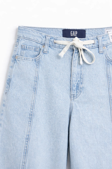 Women's Branded Wide Leg Jeans - ICE BLUE