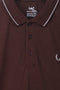 Men Branded Tipping Polo - Brown