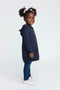 Girls Branded Pullover Hoodie - Navy