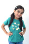 Girls Graphic T-Shirt GT24#20 - D/Green