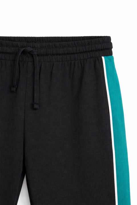 Men Branded Trouser - Black