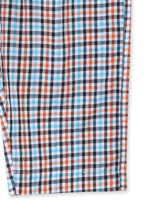 Men Loungewear Check 3 Quarter Short IMM3Q-8 - Orange