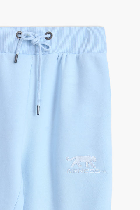 Men Branded Fleece Trouser - Sky Blue