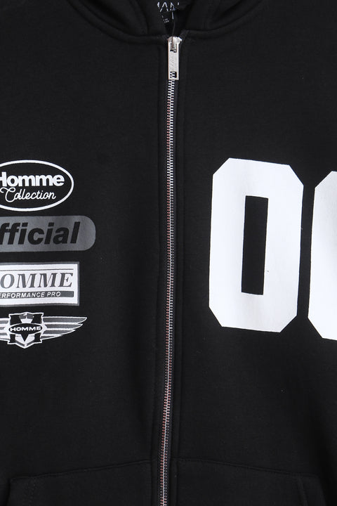 Men Branded Graphic 2 PCS Suit - Black